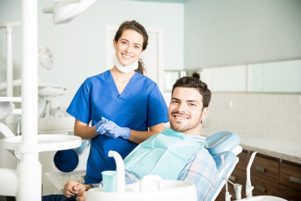 Patient avec sa dentiste